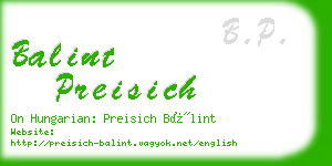 balint preisich business card